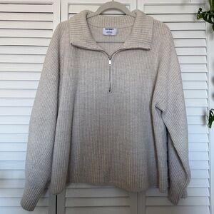 Old Navy Cream Half-Zip Sweater